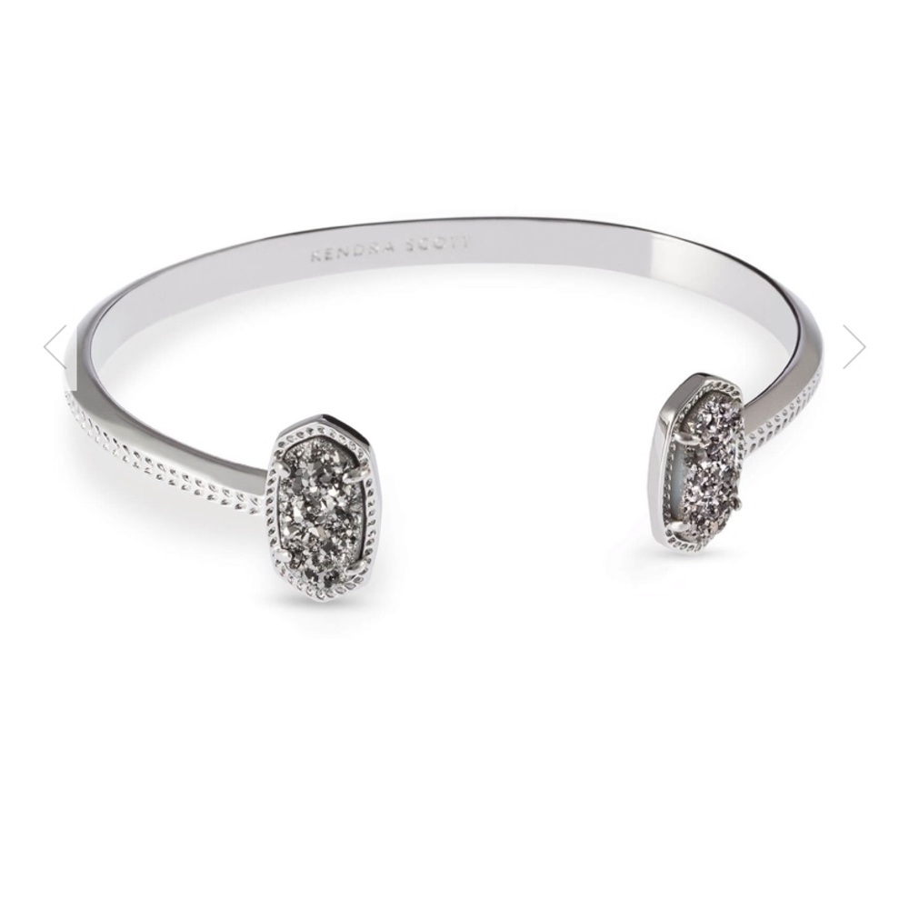 Kendra Scott Elton Silver Cuff In Platinum Drusy